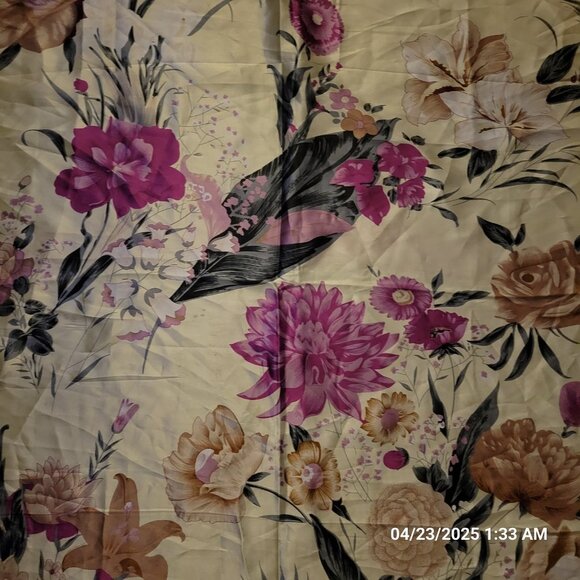 Spring Scarf Colorful Floral Silky 34" X 34" - Picture 2 of 7